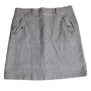 J McLaughlin blue seersucker skirt w pockets, 6